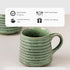 Green Ring Ceramic Tea Cup Set of 6 - The Earth Store - Tea Cups